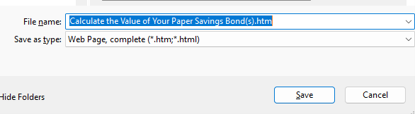 Image of a Save Dialog box from Firefox